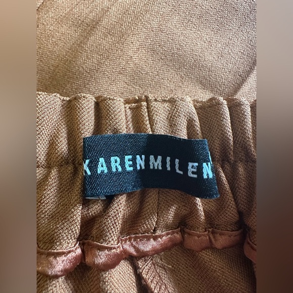 Karen Millen linen blend tailored trouser size small tan burnt orange - Picture 2 of 8